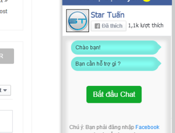 Code Tạo hộp chatbox hỗ trợ online cho fanpage facebook