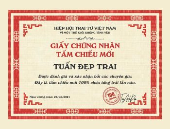 Chế ảnh vui giấy chứng nhận Tấm chiếu mới