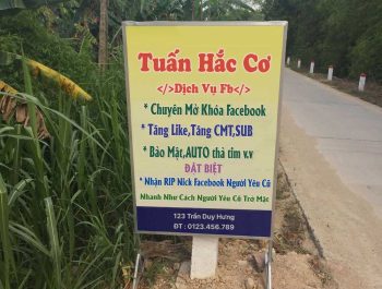 Chế ảnh biển quảng cáo dịch vụ facebook