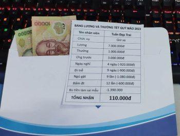 Chế ảnh vui bảng lương và thưởng tết Quý Mão 2023